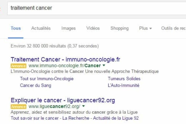 Adwords для лечения рака